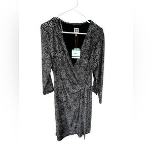 Anne Klein Monochrome Polka Dot Dress